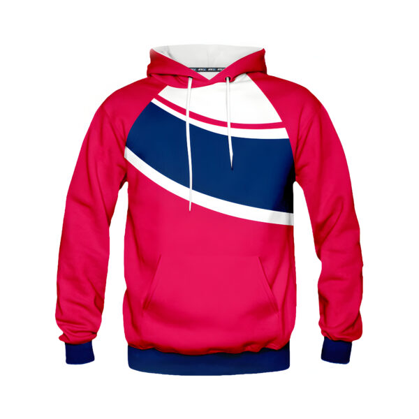 Pink and Navy Blue Color-Block Hoodie - Casual and Stylish