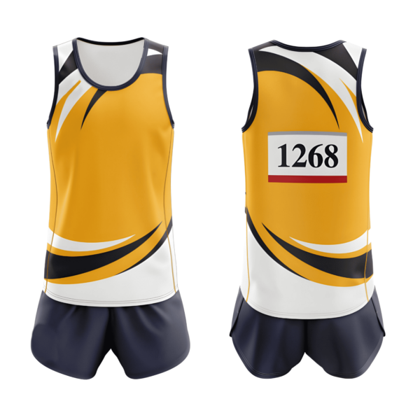 Stylish Runner Uniform Set - Gold and Navy