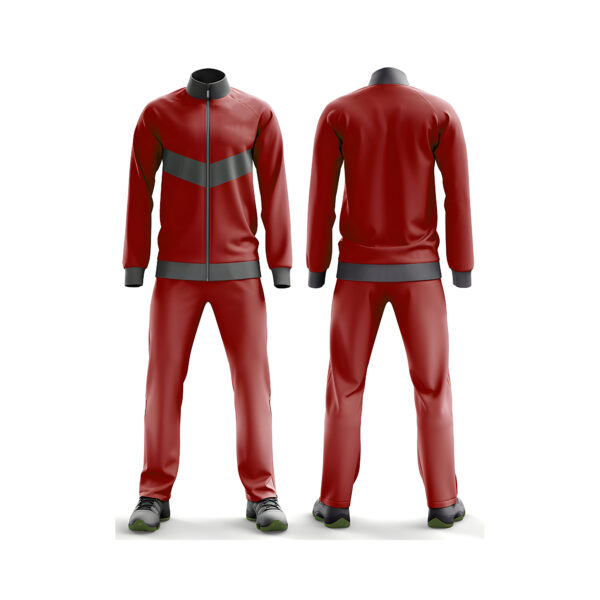 Red and Gray Athletic Tracksuit - Full Set