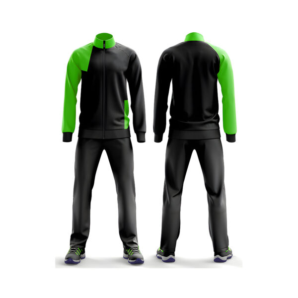 Black and Neon Green Athletic Tracksuit - Full Set