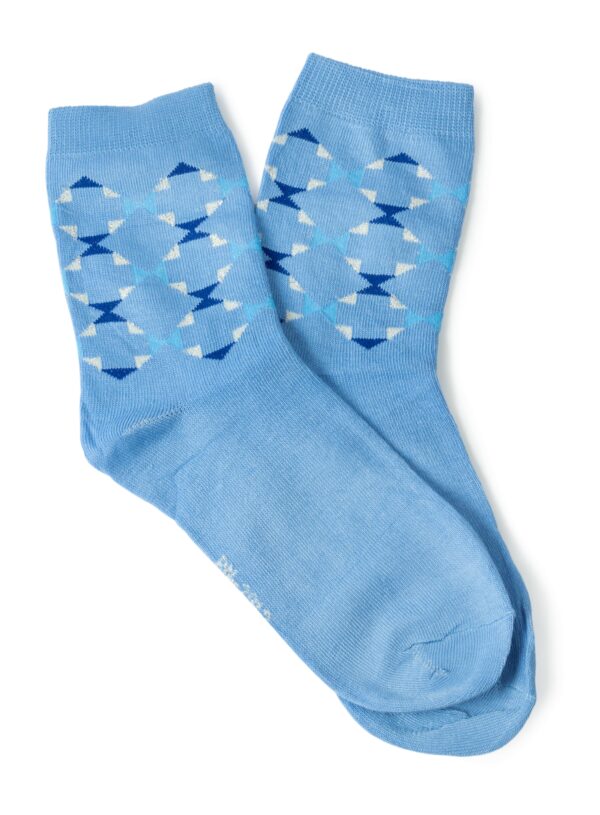 Blue Geometric Football Socks – Stylish and Comfortable